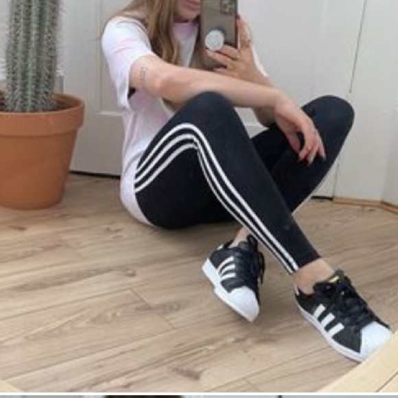 ADIDAS LEGGINGS TREFOIL BLACK/WHITE LEGGINGS - Picture 13 of 16